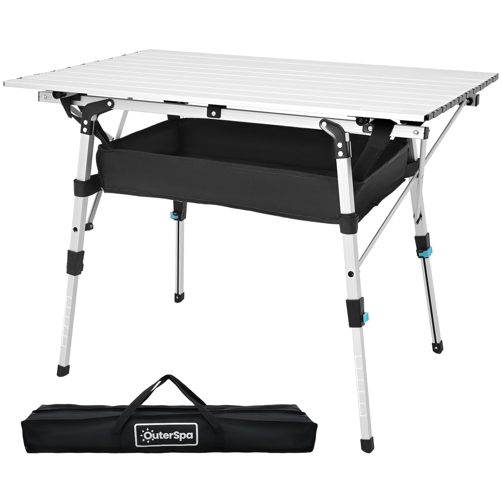 OuterSpa Portable Camping Table, Aluminum Folding Table, Adjustable Height,  Storage Bag - Walmart.com, image size:1600x1600