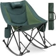thumbnail image 1 of OuterSpa Rocking Camping Chair, Heavy Duty, High Back Oversized Portable Folding Chair with Cup Holder and Side Pocket Outdoor Foldable Camp Chairs for Fishing, Camping, Picnic, Lawn, 1 of 12