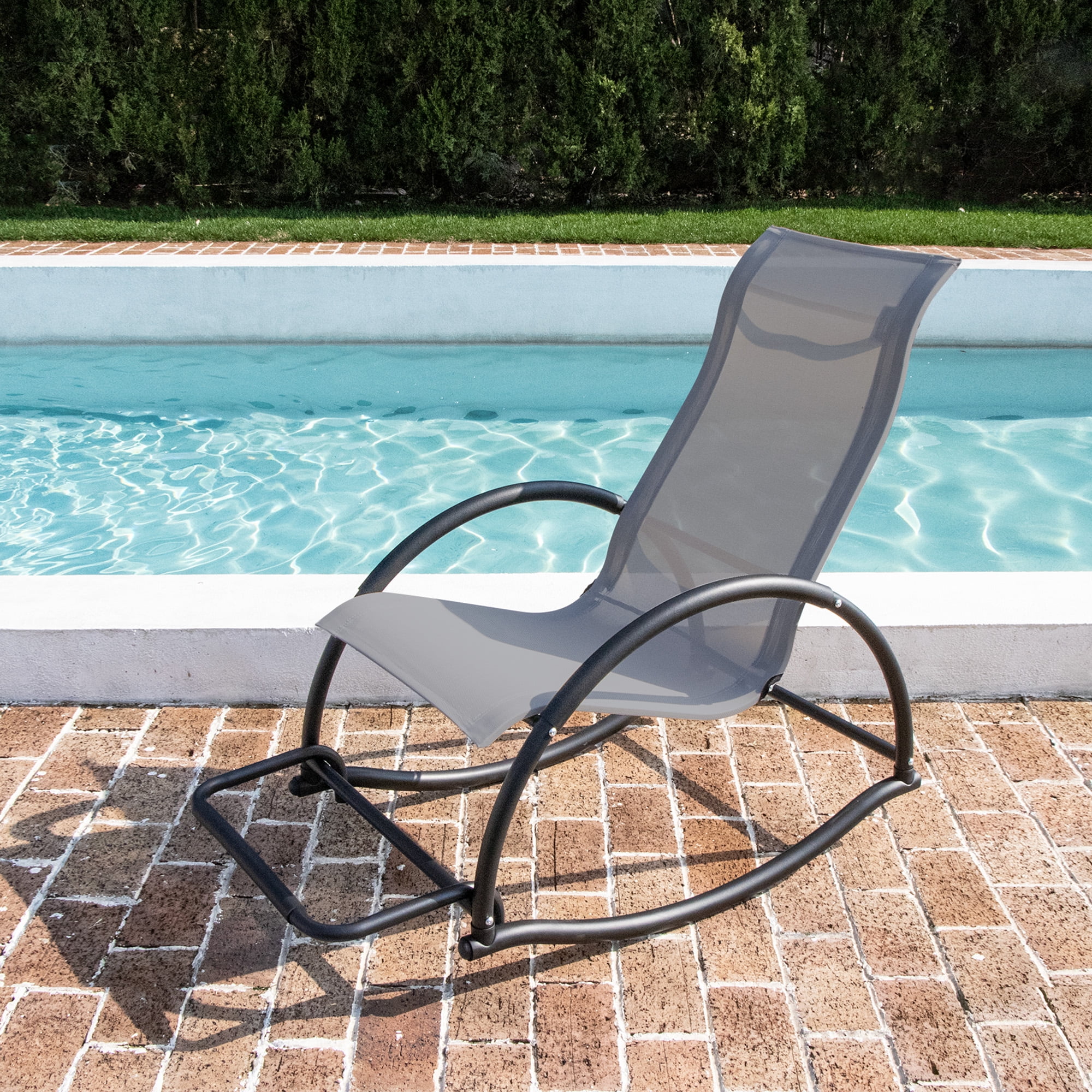 OuterSpa Rocking Chair Outdoor, Aluminum Highback Outdoor Rocking Chair ...