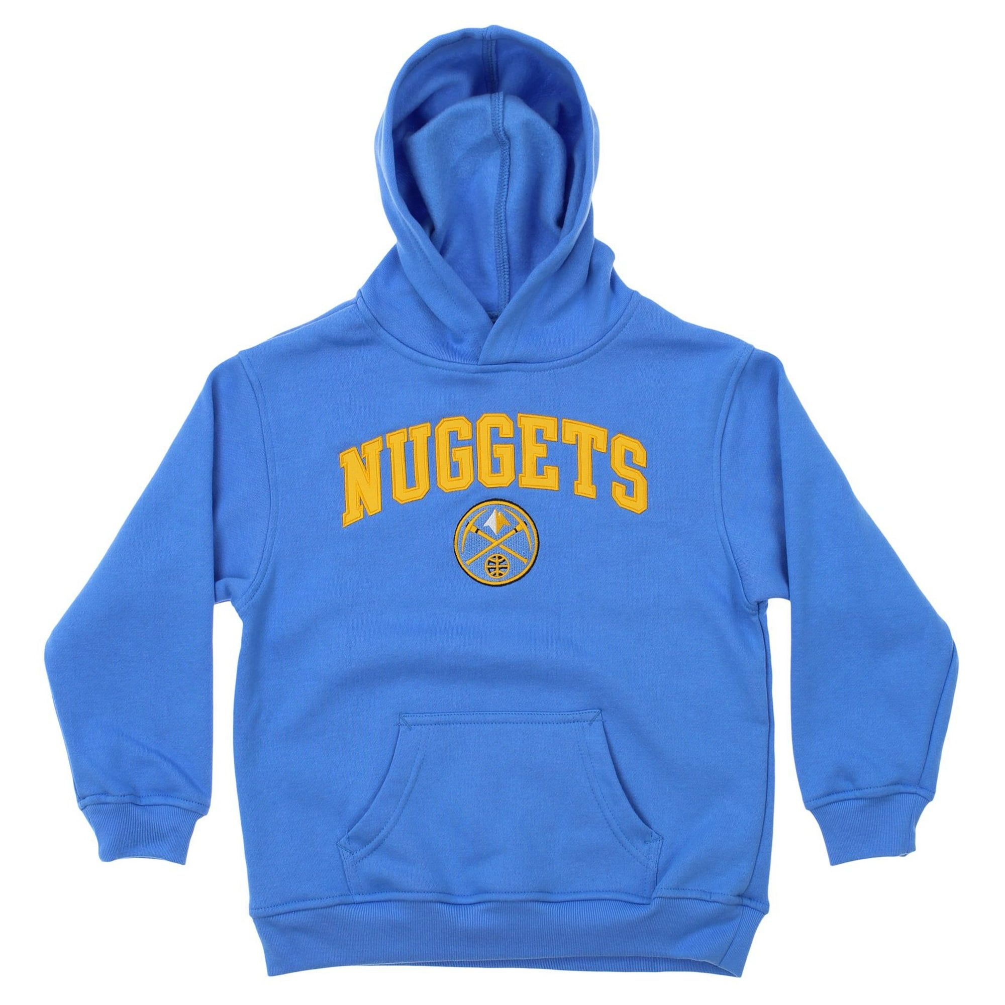 OuterStuff NBA Youth Denver Nuggets Fleece Pullover Hoodie, Blue 