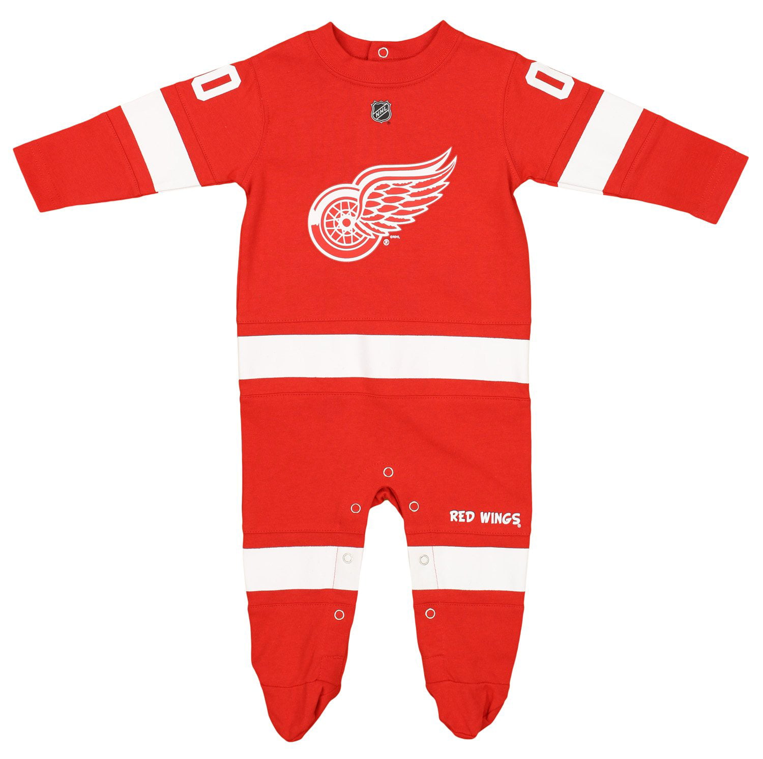 Personalized NHL Detroit Red Wings Baby Bodysuit