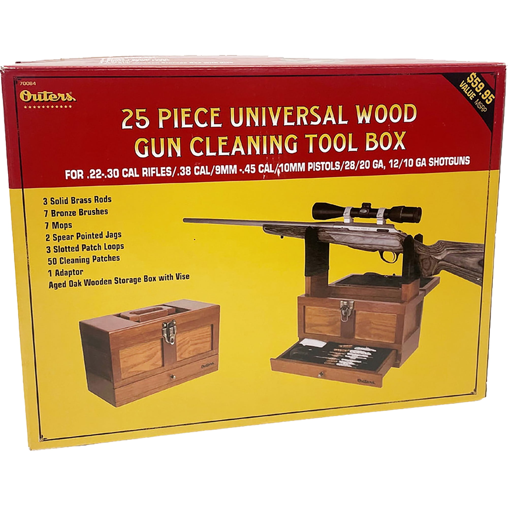 Outers Universal Wooden Firearm Maintenance & Gun Cleaning Kit