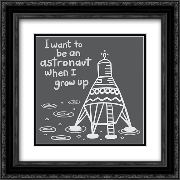 Outerspace/Black II 2x Matted 20x20 Black Ornate Framed Art Print by Noonday Design
