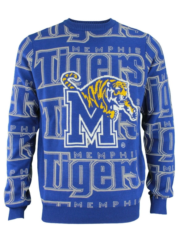 Outerstuff NCAA Men's Memphis Tigers Wordmark Repeat Crew Neck Sweater