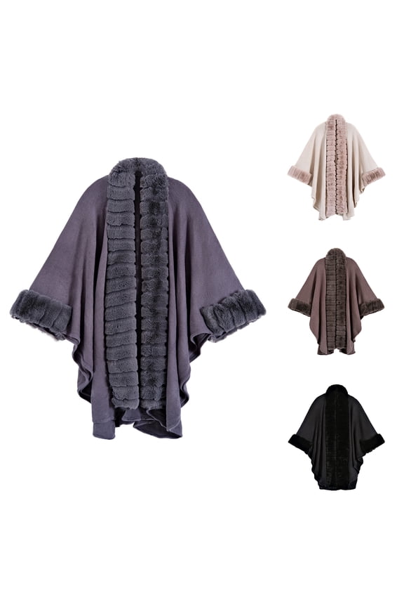 Ladies' Fashion Classic Plus Size Knitted Jacket Shawl Cape for Fall and Winter, Versatile Wear, Winter Clothes for Women,Beige,One Size