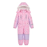 Kuleyang Breathable Kids Ski Suit One-Piece Waterproof Windproof, Premium Matte Snowsuit for Boys Girls, Winter Jumpsuit Overalls for Skiing Snowboarding Hiking Camping