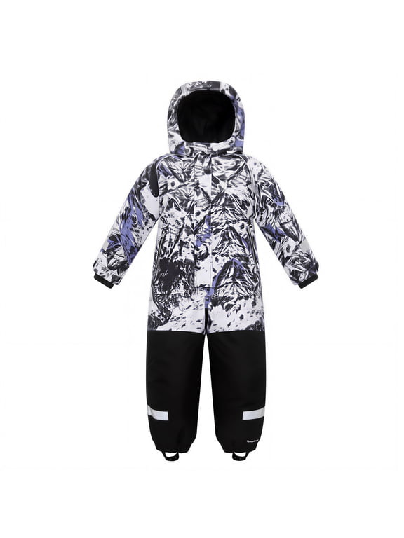 Fully Waterproof Kids Snowsuit with Sealed Seams, One-Piece Ski Suit Windproof Winter Overalls for Boys Girls, Rain Snow Snowsuit for Skiing Snowboarding