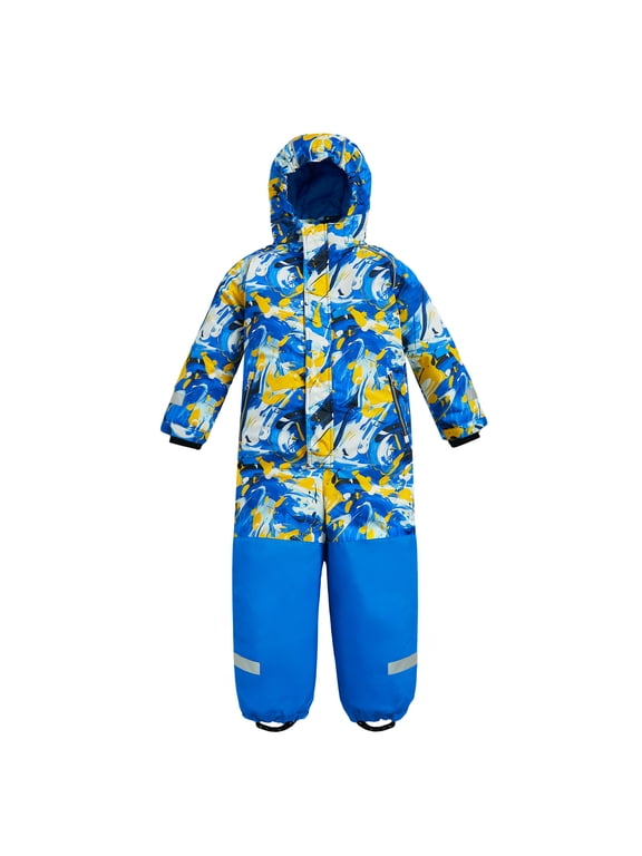 Fully Waterproof Kids Snowsuit with Sealed Seams, One-Piece Ski Suit Windproof Winter Overalls for Boys Girls, Rain Snow Snowsuit for Skiing Snowboarding