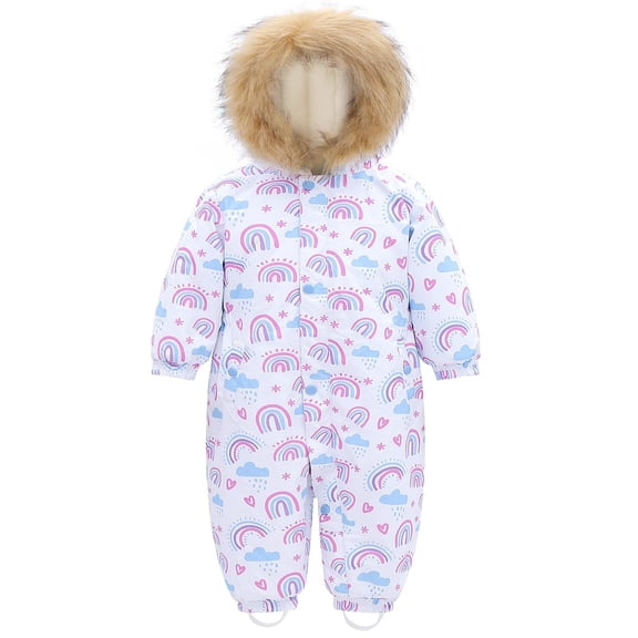 Toddler Girl One-Piece Snowsuit (6-18 Months) | Warm Winter Outdoor Play Suit