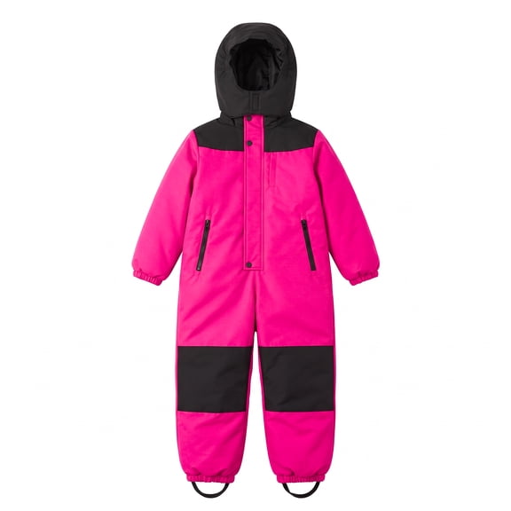 Kids One Piece Snow Suit Lightweight Insulated Ski Suit Windproof Hooded Snowsuit for Kids