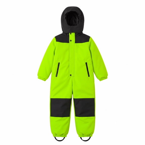 Kids One Piece Snow Suit Lightweight Insulated Ski Suit Windproof Hooded Snowsuit for Kids