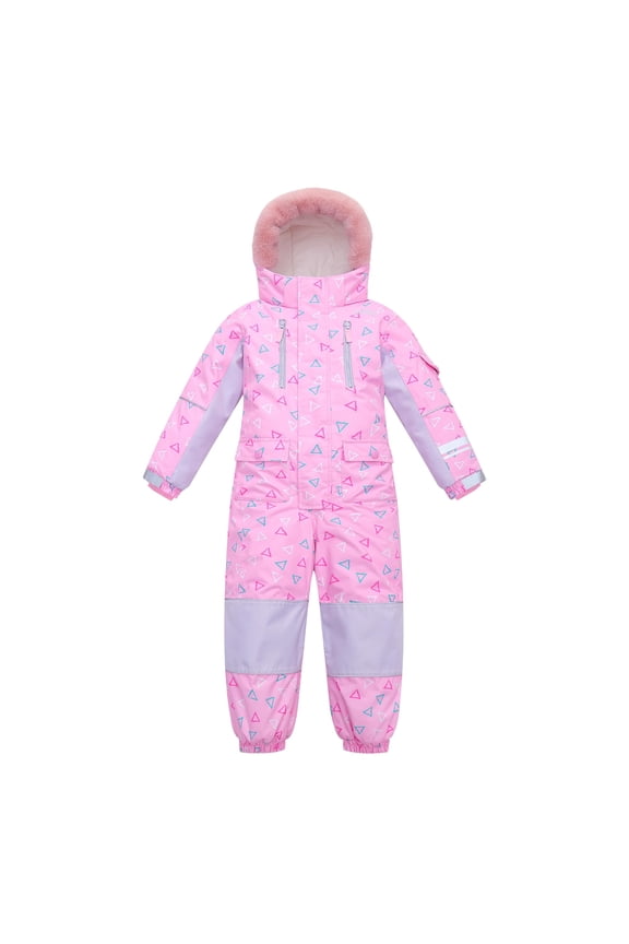 Breathable Kids Ski Suit One-Piece Waterproof Windproof, Premium Matte Snowsuit for Boys Girls, Winter Jumpsuit Overalls for Skiing Snowboarding Hiking Camping