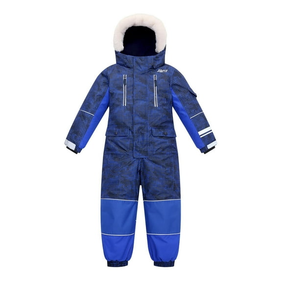 Kuleyang Breathable Kids Ski Suit One-Piece Waterproof Windproof, Premium Matte Snowsuit for Boys Girls, Winter Jumpsuit Overalls for Skiing Snowboarding Hiking Camping