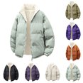 thumbnail image 1 of Outerwear Jackets and Coats for Men Stand Collar Zip Up Quilted Winter Puffer Coat with Drawstring Hem with Side Pockets Casual Windproof Warm Winter Outwear, 1 of 5
