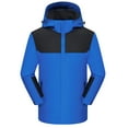 thumbnail image 1 of Outerwear Men Jacket Zip Up Windbreaker Blue Rain Jacket Hood Winter Waterproof Mens Outerwear, 1 of 3