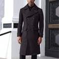 thumbnail image 1 of Outerwear Mens Jacket Winter Black Trench Coat Over Trendy Casual Men Coat, 1 of 5