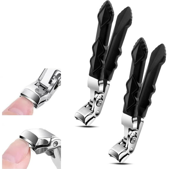 Outfany Nail Clipper, PRO Toenail Clippers for Seniors Thick Toenails, Clip Like a Pro (2PCS)