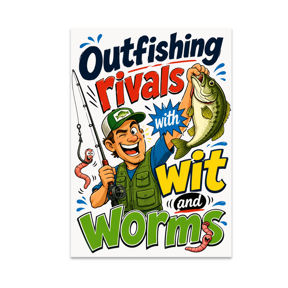 Outfishing Rivals with Wit and Worms - Fishing Enthusiast - 13x19 Poster Print