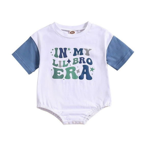 Outfit Boy Cute Letter Printed Bodysuit Short Sleeve Toddler Girl Clothes for Baby 12-18 Months