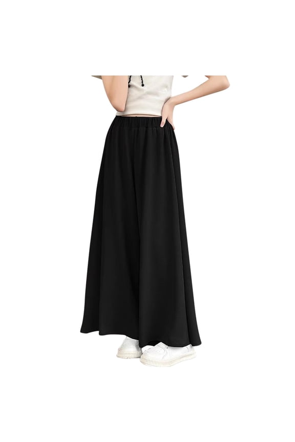 Outfit for Children Boy Girl Fall Winter Rayon Casual High Cut Flare Wide Leg Straight Leg Elastic Waist Plain Long Bootcut Leg Pants Coats Kid 2026 12 Years