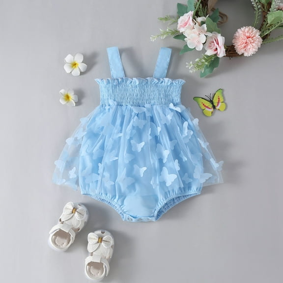 Outfit Cute Letter Embroider Ruffle Sleeveless Romper Bodysuit Funny Baby Gifts for Baby Girl 9-12 Months