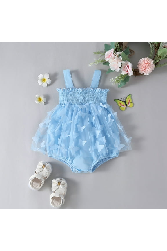 Outfit Cute Letter Embroider Ruffle Sleeveless Romper Bodysuit Funny Baby Gifts for Baby Girl 9-12 Months