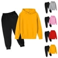 thumbnail image 1 of Outfit for Girls Girls Sets Children Kids Casual Letter Printed Long Sleeve Hoodie Pullover Sweatshirt Tracksuit Jogger Sweatpants Unisex 2 PC Sweatsuit Set, 1 of 4