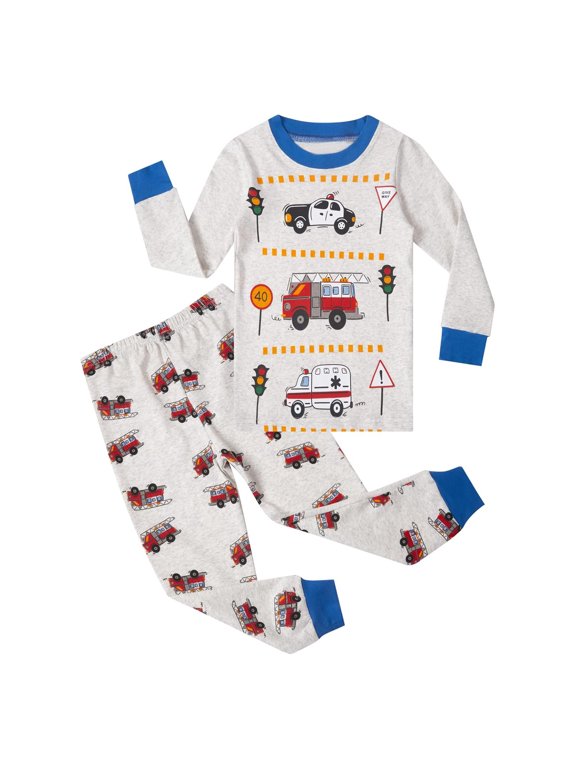 Outfit Sets for Boys Girls Cartoon Pattern Kids Pants 2 Piece Long Sleeve Sleepwear Boys' Clothing Sets