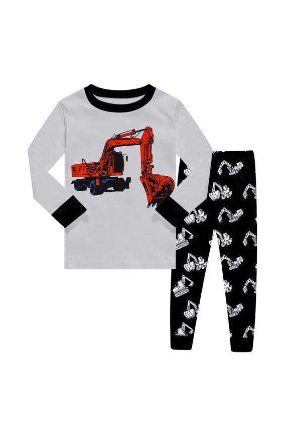 Outfit Sets for Boys Long Sleeve Cartoon Personality Print Loose Cute Vacation Travel Clothes