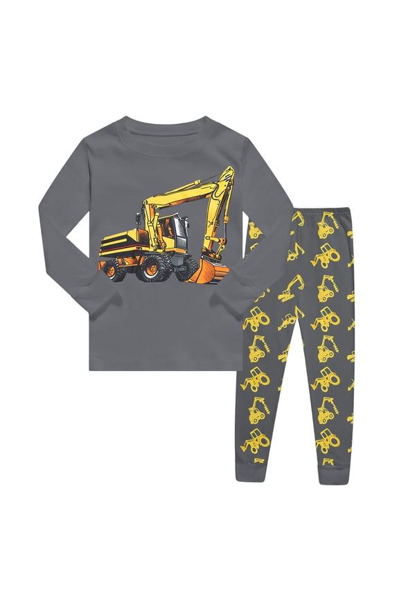 Outfit Sets for Boys Long Sleeve Cartoon Personality Print Loose Cute Vacation Travel Clothes