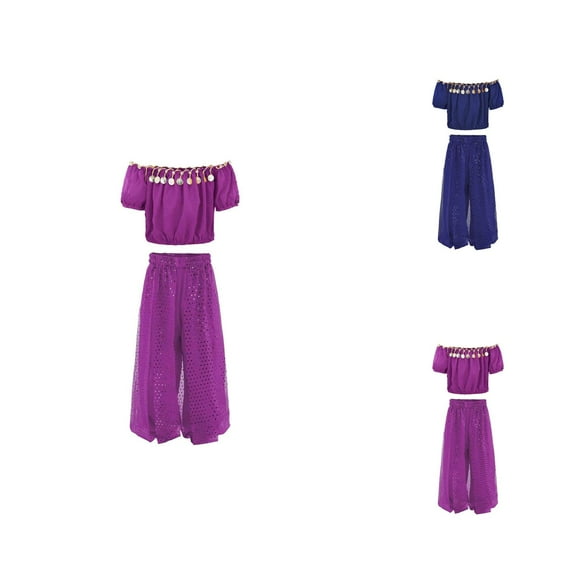 Outfit Sets for Girls Girl Set Kids Girls Dance Performance Belly Tops Pants 2pcs Sets Outfits