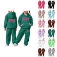 thumbnail image 1 of Outfit Sets for Girls Girls' Clothing Sets Child Toddler Boys Girls Long Sleeve Solid Warm Hoodie Pullover Tops Pants Kids Outfits Sweat Suit, 1 of 7