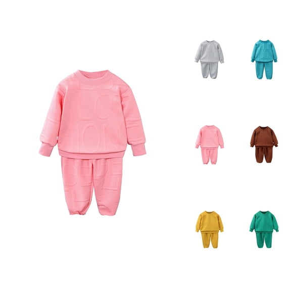 Outfit Sets for Girls Girls Set Boys Fall Suit New Girl Baby Pullover Two Piece Children's Casual Sweatshirt In Children's Clothes