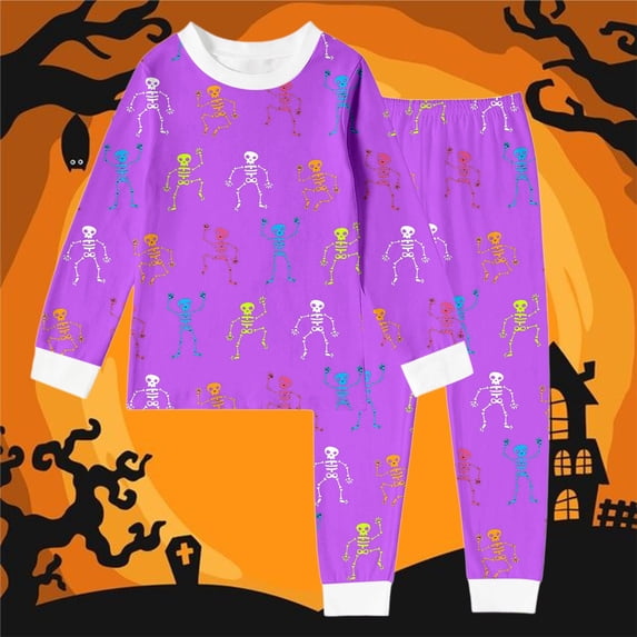 Outfit Sets for Girls Halloween Cute Print Long Sleeve Crewneck Sweatshirt Pants Loungewear 2 Piece Outfits Size 5Y