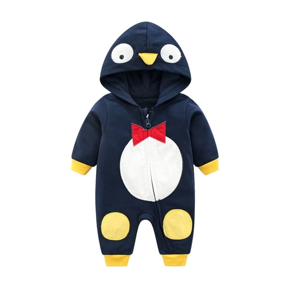Outfit for Baby Boy Baby Cute Animal Jumpsuit Long Sleeve Hooded Romper Sleeper ,Navy,6-9 Months