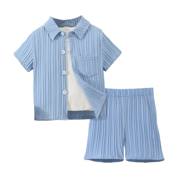 Outfit for Boys 10-12 Years Old Toddler Boys Short Sleeve Solid T Shirt Tops Shorts Child Kids 2PC Set Outfits Clothes Blue, 2-3 Years