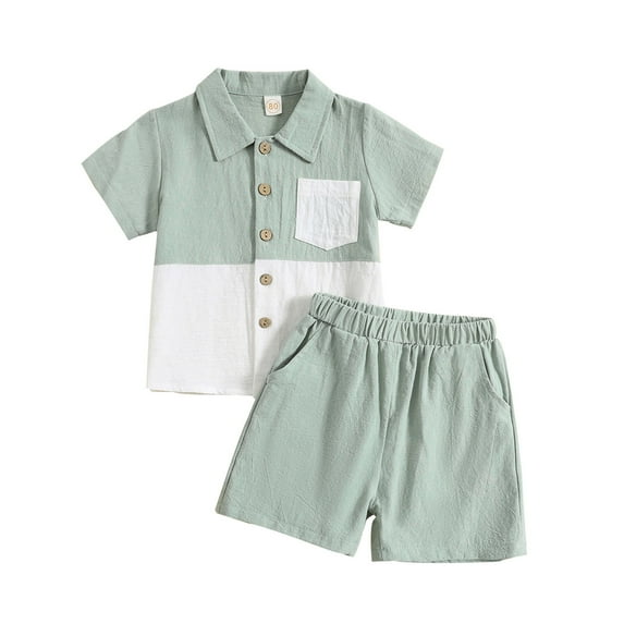 Outfit for Boys Size 14-16 Toddler Boys Short Sleeve Solid T Shirt Tops Shorts Child Kids 2PC Set Outfits Clothes z1-Green, 2-3 Years