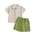 thumbnail image 1 of Outfit for Boys Size 14-16 Toddler Boys Short Sleeve Solid T Shirt Tops Shorts Child Kids 2PC Set Outfits Clothes z3-Khaki, 6-12 Months, 1 of 6