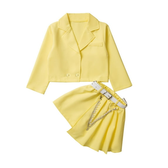 Outfit for Girls 3T Little Child Girls Suit Undershirt Jacket Camisole Bottoming Shorts Summer Fashion Casual Suit Z12-Yellow, 1-2 Years