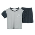 thumbnail image 1 of Outfit for Girls 3T Toddler Girls Boys Short Sleeve Pajamas Set Kids Sleepwear 2 Piece Summer Loungewear Outfits Grey, 9-10 Years, 1 of 7