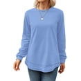 thumbnail image 1 of OutfitShow Pullover Sweatshirts for Women Long Sleeve Crewneck Shirts Tunic Tops Fashion Fall Outfits, 1 of 8