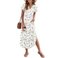 thumbnail image 1 of OutfitShow Women Maxi Dress with Pockets Casual Short Sleeve V-Neck Summer Dress, 1 of 7