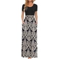 thumbnail image 1 of OutfitShow Women Summer Dress Short Sleeve Casual Long Dress Loose Maxi Dresses with Pockets, 1 of 6