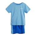 thumbnail image 1 of Outfits 2 piece for Boy Clothes Boys Sets Toddler Kids Dress Sets Summer Sunflower T Shirt Tops Chiffon Loose Pants Outfits Children Clothes & Dress Z16-Light Blue, 140, 1 of 7