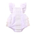 thumbnail image 1 of Outfits Baby Girl Cute Letter Embroider Girls Ruffle Sleeveless Romper Bodysuit Baby Clothes for Girls 6-9 Months, 1 of 7