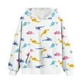thumbnail image 1 of Outfits for Boys Girls, Kids Dinosaur Hoodies Long Sleeve Girls Boys Hooded Sweatshirt with Pocket Pullover Top Fall Winter Clothes 4-14T (13 Years, White), 1 of 4