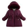 thumbnail image 1 of Outfits for Boys Girls, Toddler Girls Parka Puffer Jacket with Faux-fur Trim Hood Pockets Windproof Warm Thick Winter Mid Long Down Coat (12 Months, Red), 1 of 7