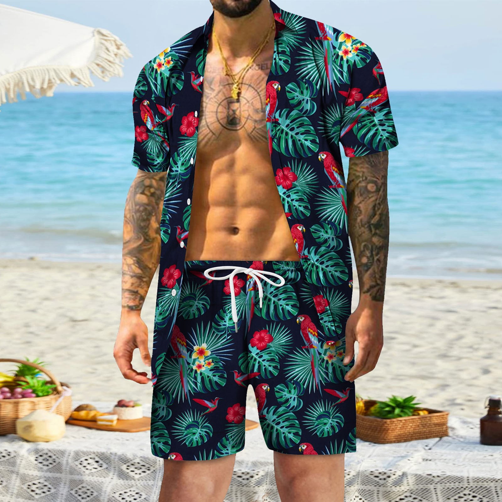 Outfits For Mens Spring Summer Casual Beach Casual Buttoned Short