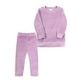 thumbnail image 1 of Outfits for Girls Size 3-4 Toddler Kids Baby Clothes Unisex Solid Sweatsuit Long Sleeve Warm Fleece Pullover Tops Pants Set Fall Winter Pajamas Girls Clothing Set Purple, 1 of 5