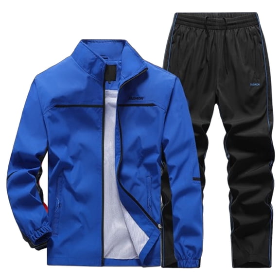 Outfits for Men Men's Plus Size Sports Outdoor Casual Tracksuit Set For Spring And Autumn Activewear Jacket And Pants Set Joke Suits Men Wet Suite All Suite Wool Tuxedo Tall Sweat Suits Blue L